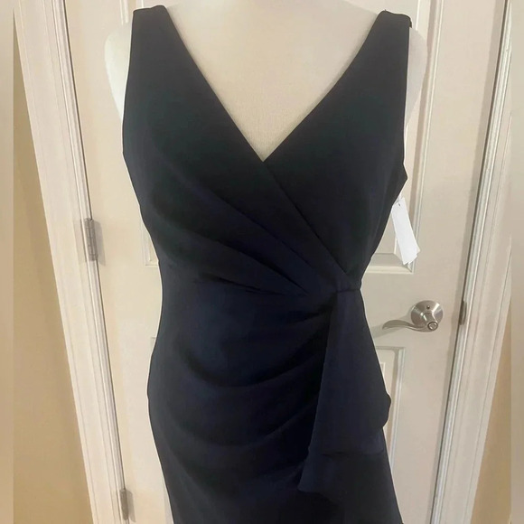 Betsy Adam Ruffled High Liw Mermaid Dress-Navy Blue, Size 4-Elegant, Stunning - Picture 13 of 13